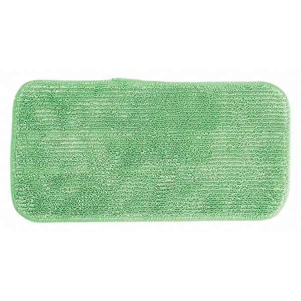 Almohadilla de trapeador plano Hospeco, Conexión de gancho y lazo, Verde, Microfibra, paquete de 12, 2504-SPH-MFP-11G - 2504-SPH-MFP-11G