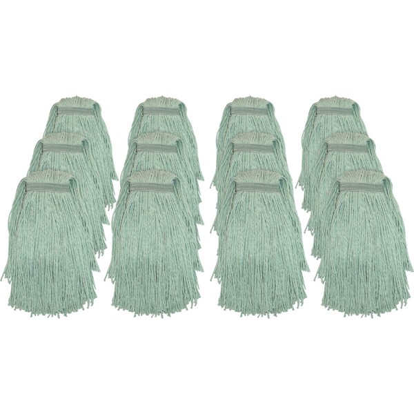 Kits de trapeador húmedo Genuine Joe, Verde, PK12, GJON24G1BCT - GJON24G1BCT