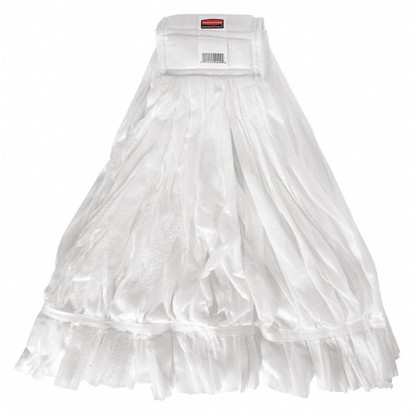 Trapeador húmedo de 5 pulgadas Rubbermaid Commercial, peso seco de 20 oz, conexión de agarre, extremo cortado, blanco, poliéster - 2025506