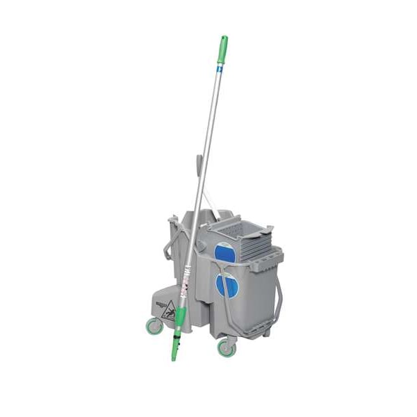 Almohadilla para trapeador plano Unger de 16 pulgadas, peso seco de 16 onzas, conexión con abrazadera, acabado cortado, azul, de microfibra, modelo MM40B - MM40B