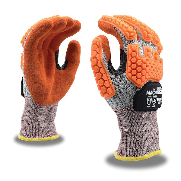 Guantes recubiertos de nitrilo naranja Cordova MACHINIST Impact Level 3 y Cut Level A4 - 3734TPRXL.