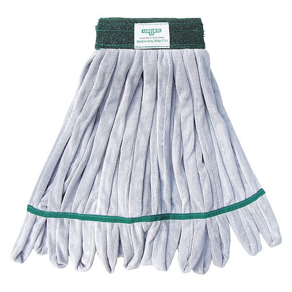 Mopa húmeda de tubo Unger 6 pulgadas, 16 oz de peso en seco, conexión de cambio rápido, extremo cortado, verde, microfibra, ST300 - ST300
