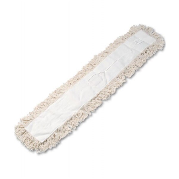 Cabeza de trapeador de polvo industrial Pinpoint de 48 pulgadas de ancho x 5 pulgadas de profundidad - Algodón de la mejor calidad - Blanco - PI3205460