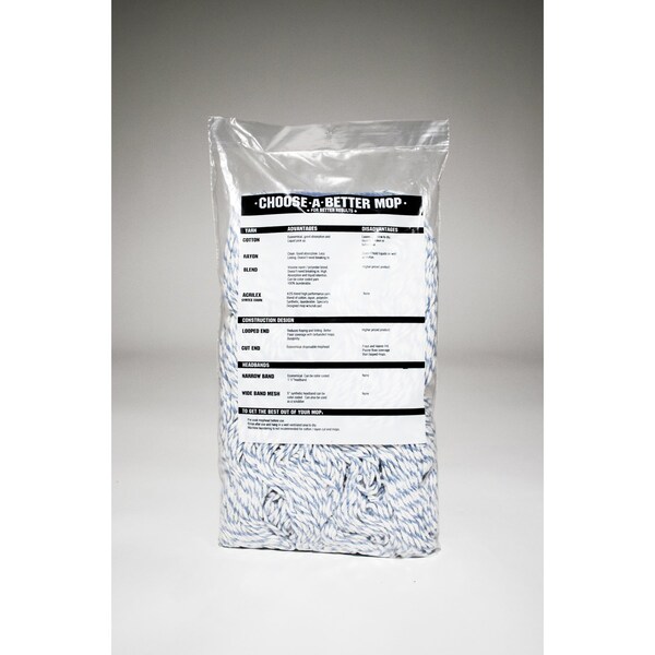 Recarga de trapeador Elite Mops and Brooms de 24 oz. de algodón/sintético en bucle 1 pz - 115-LOOPED-FM