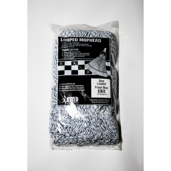 Recarga de trapeador Elite Mops and Brooms de 24 oz. de algodón/sintético en bucle 1 pz - 115-LOOPED-FM