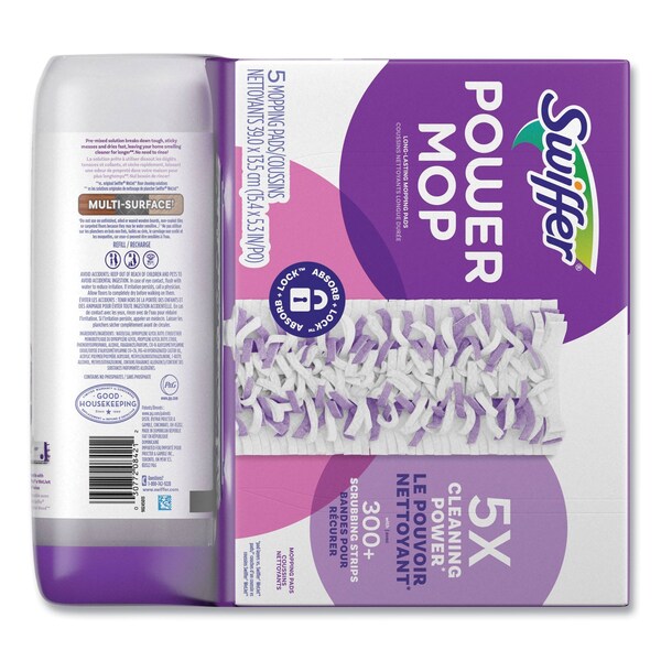 Paquete de Recarga de Solución y Almohadillas Swiffer PowerMop, Lavanda, 25.3 oz Botella y 5 Almohadillas por Paquete, 4PK - 80734047