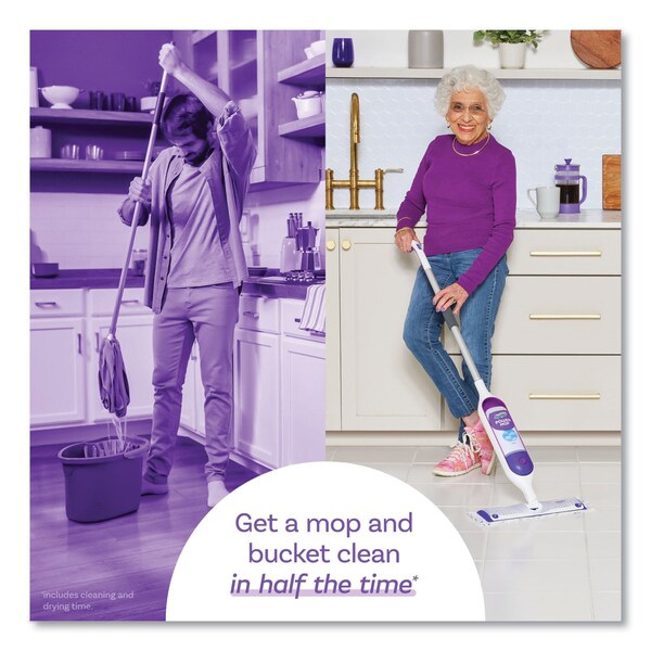 Paquete de Recarga de Solución y Almohadillas Swiffer PowerMop, Lavanda, 25.3 oz Botella y 5 Almohadillas por Paquete, 4PK - 80734047