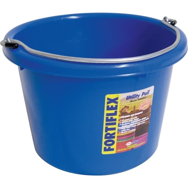 Cubeta de utilidad Fortex Fortiflex, Volumen de 8 qt, Polímero de Goma Fortalloy, Azul - N4008BL