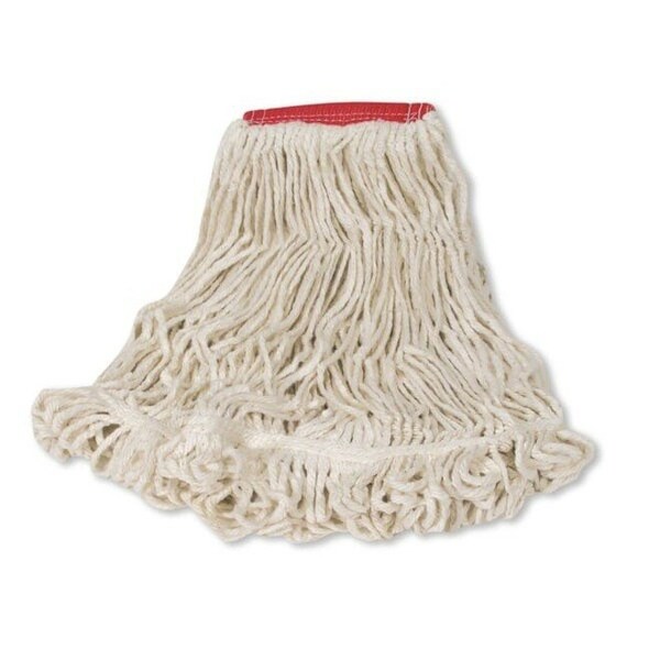 Trapo húmedo de bucle de 5 pulgadas Rubbermaid Commercial, Rojo/Blanco, Algodón/Sintético, paquete de 6 - FGD25306WH00