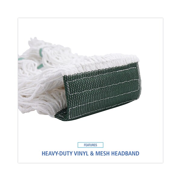 Mopa húmeda de 5 pulgadas con extremo en bucle Boardwalk, color blanco, de rayón, paquete de 12, modelo BWKSP200M14DZ - BWKSP200M14DZ