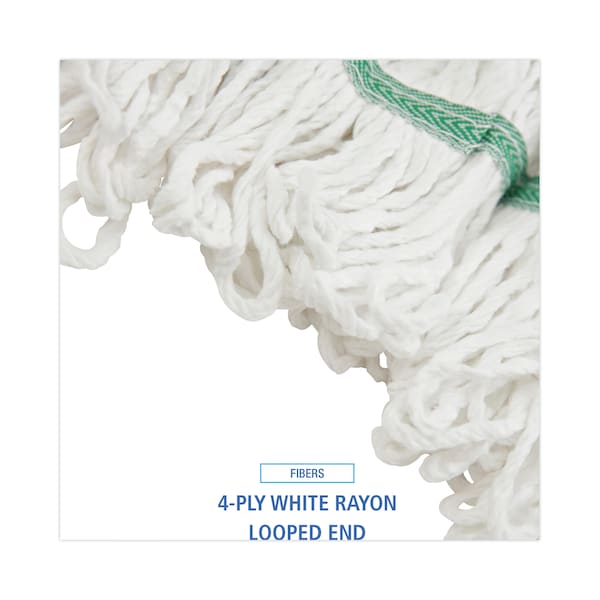 Mopa húmeda de 5 pulgadas con extremo en bucle Boardwalk, color blanco, de rayón, paquete de 12, modelo BWKSP200M14DZ - BWKSP200M14DZ