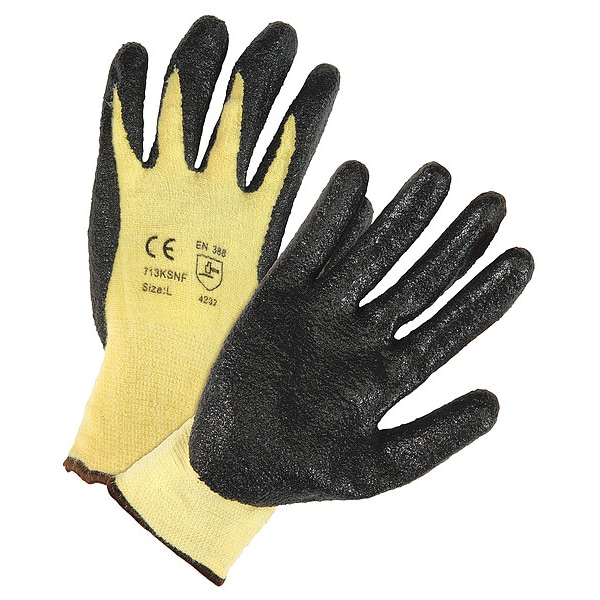Guantes recubiertos resistentes al corte West Chester Protective Gear, nivel de corte A2, negro/amarillo, S - 713KSNF/S