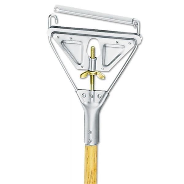 Mango de trapeador de madera con cabeza metálica de cambio rápido Pinpoint 0.87 x 54 pulg. - Natural - PI2490019