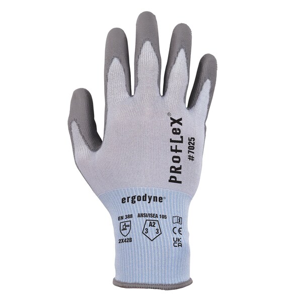 Protección para manos Proflex By Ergodyne ANSI A2 recubiertos con PU, guantes antisalpicaduras, azules, tamaño XXL - 7025