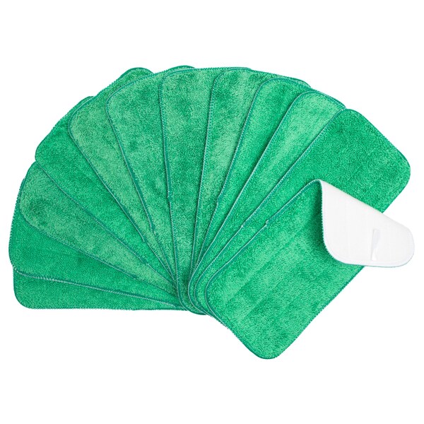 Trapeador Plano de Microfibra Monarch Brands - 13 pulgadas - Verde, paquete de 12 - PNP830013G