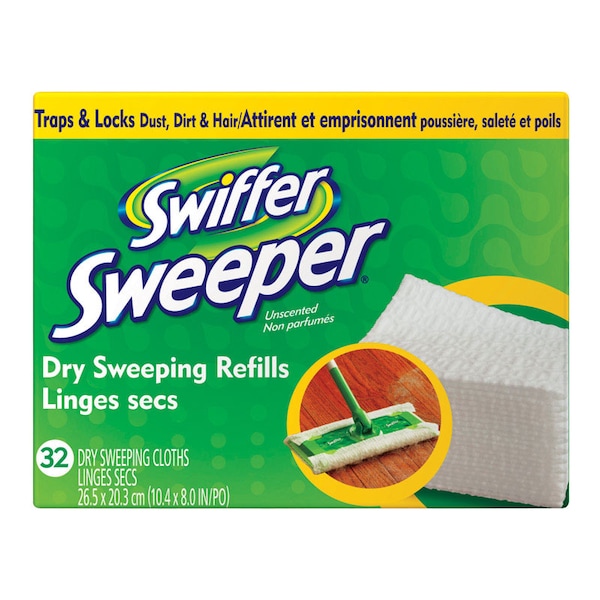 Recambio de trapeador de microfibra seca Swiffer Sweeper 5.4 in, 32 pz - 31822