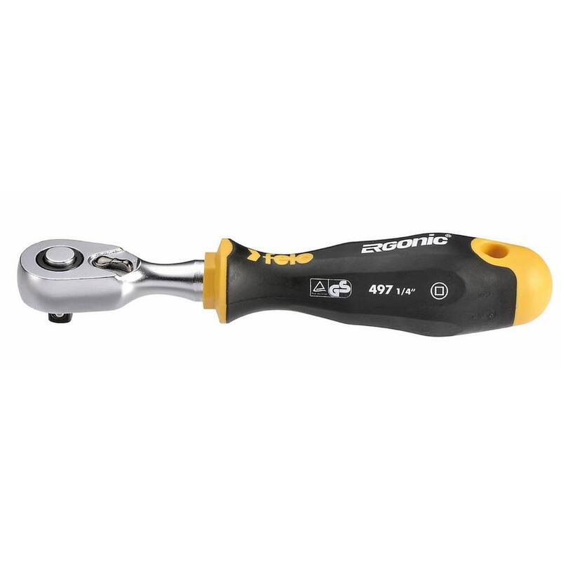 Juego de herramientas múltiples Felo R-GO de trinquete Ergonic de 1/4 de pulgada con puntas en milímetros y pulgadas (27 piezas) - 057 827 06.