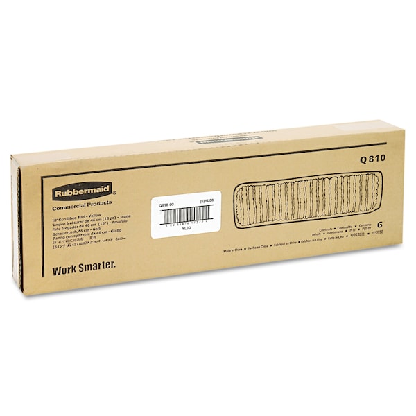 Almohadilla de Microfibra Amarilla para Fregado Mediano Rubbermaid Commercial, Paquete de 6 - FGQ81000YL00