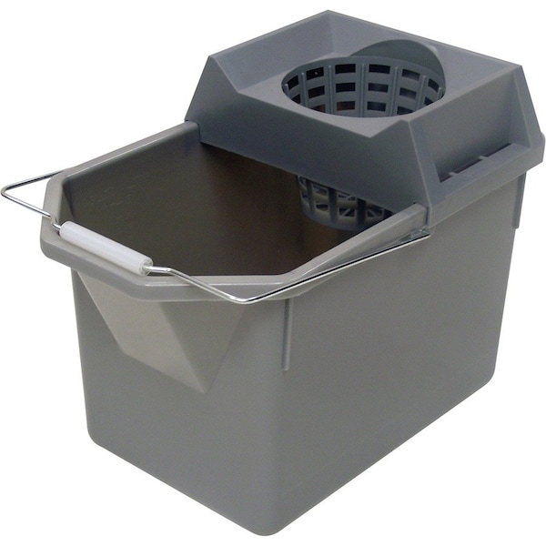 Paquete combinado de Rubbermaid Commercial Pail & Mop Strainer, 12" H, Steel Gray - RCP619400STL