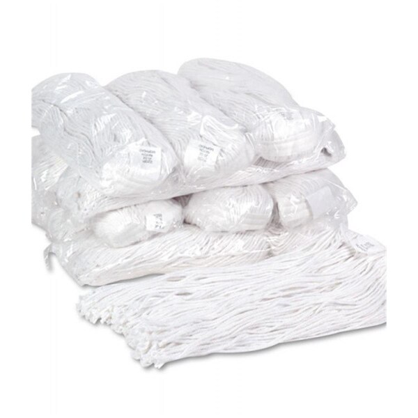 Cabeza de trapeador húmedo de corte premium Pinpoint BW 20 oz - Blanco - Rayón, 12 piezas - PI3193391