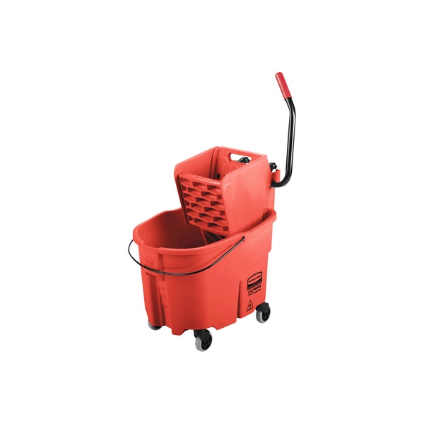 Cubeta y escurridor Rubbermaid Commercial para trapeador, rojo, plástico - JAN183