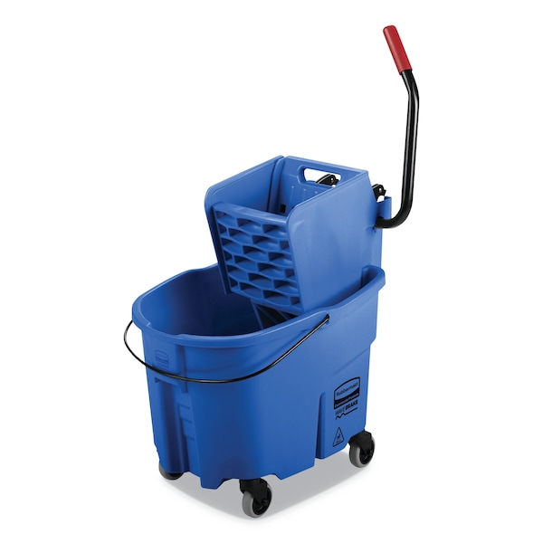 Cubeta con exprimidor lateral y trapeador "Rubbermaid Commercial Side-Press", combinación de cubeta y exprimidor, color azul - FG758888BLUE