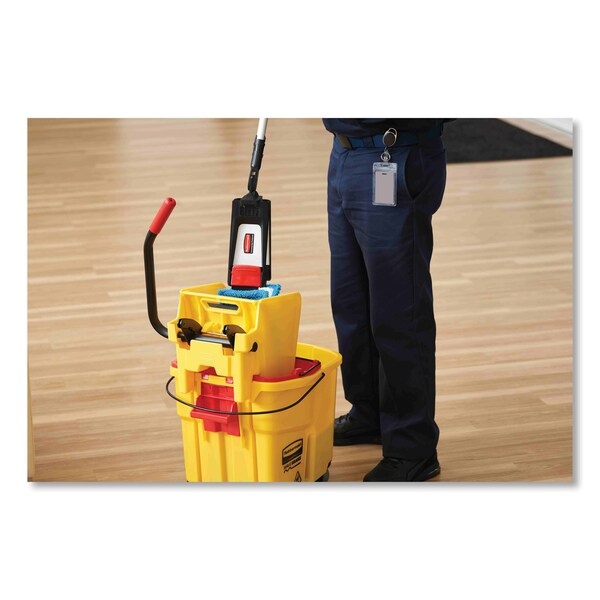 Cubeta con exprimidor lateral y trapeador "Rubbermaid Commercial Side-Press", combinación de cubeta y exprimidor, color azul - FG758888BLUE