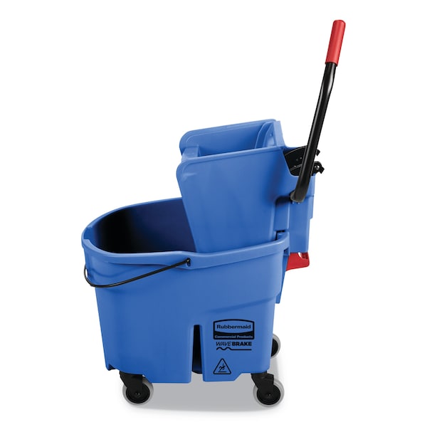 Cubeta con exprimidor lateral y trapeador "Rubbermaid Commercial Side-Press", combinación de cubeta y exprimidor, color azul - FG758888BLUE