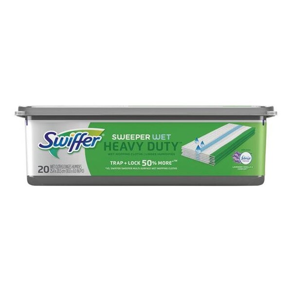 Swiffer Swiffer 1899947 SweeperWet Trapo de relleno para trabajo pesado 10 x 8 pulgadas; 20 piezas - 1899947
