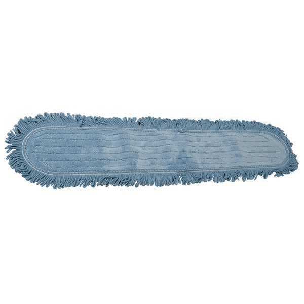 Trapeador Tough Guy de 36 pulgadas de largo, peso seco de 5 oz, conexión de gancho y lazo, extremo en bucle, azul, microfibra - 1NE77