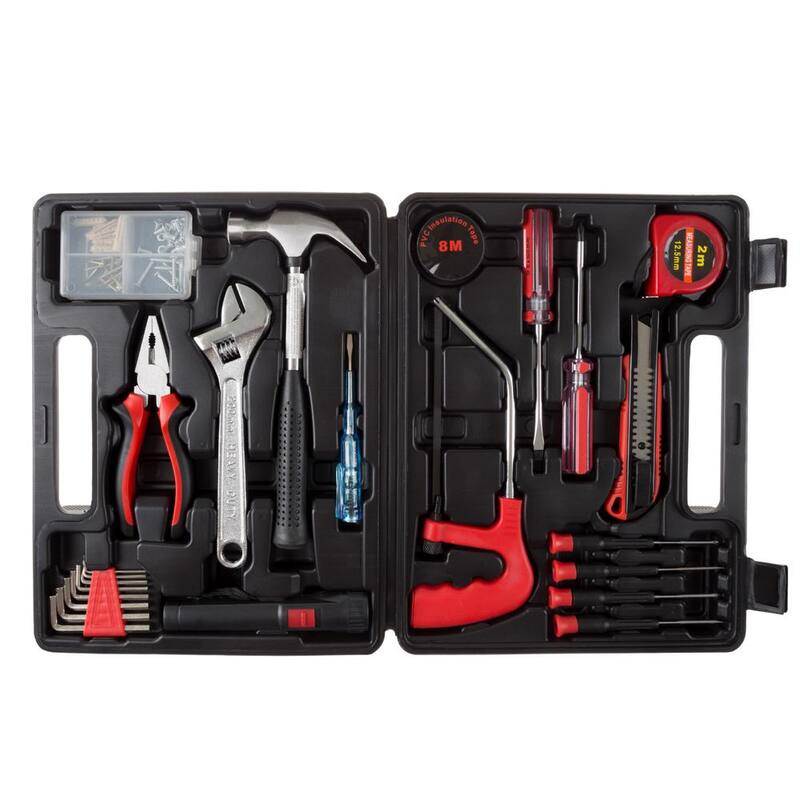 Conjunto de herramientas manuales para el hogar sin marca con caja de herramientas de plástico (65 piezas) - 392442QLH