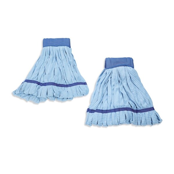 Cambio de cerda para trapeador de tubo de microfibra para agua azul 16" L x 13" W, 2 piezas - WTR023-BL
