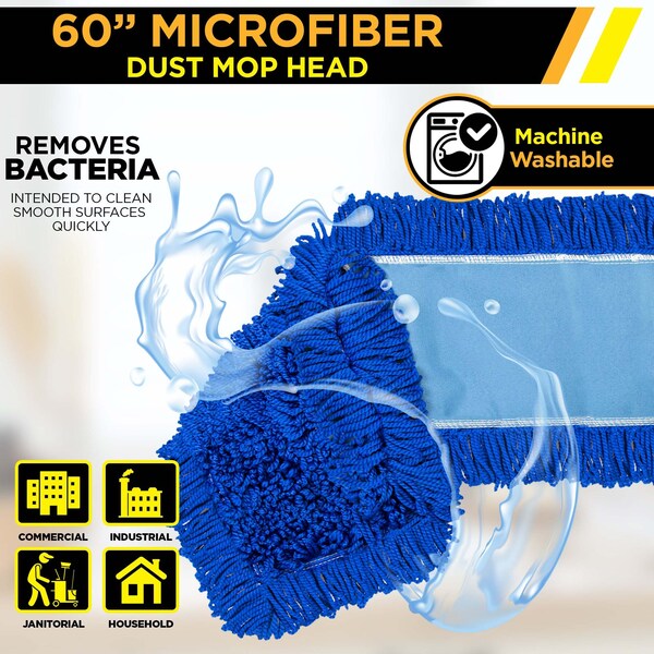 Cabezal de trapeador de microfibra bucleada Gritt Commercial 60 - GRI182-60-6PK-ZORO