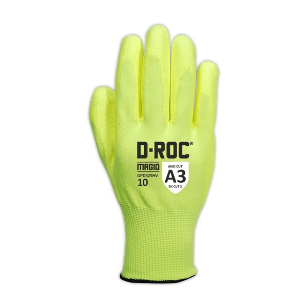 Guantes recubiertos Magid, color amarillo de alta visibilidad - GPD525HV-9