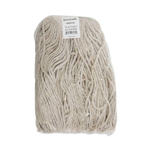 Trapo para trapear húmedo de corte Unisan, blanco, de algodón, paquete de 12, 216C - 216C