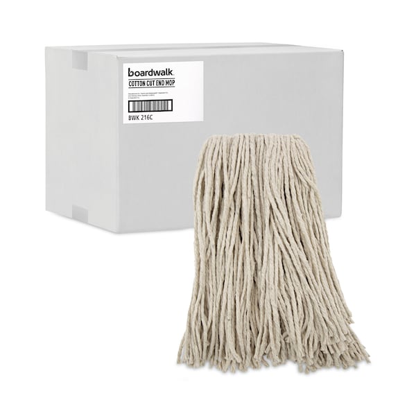 Trapo para trapear húmedo de corte Unisan, blanco, de algodón, paquete de 12, 216C - 216C
