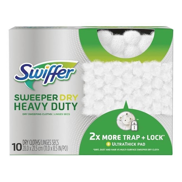 Almohadilla de repuesto Swiffer Swiffer 1899996 de tela resistente de 11 x 8.5 pulgadas - Paquete de 10 - 1899996