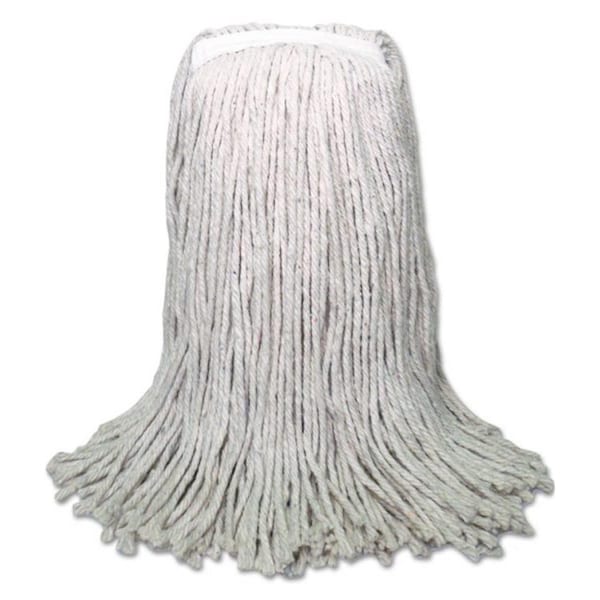 Cabezal de trapeador Pinpoint 16 oz de algodón con corte en banda, blanco - 1.25 pulgadas - 12 por caja - PI2230046