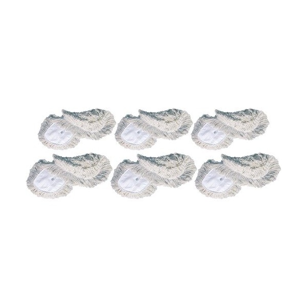 Recambio de trapeador de polvo Genuine Joe, Mezcla de Hilos, 60 pulgadas x 5 pulgadas, Blanco, Paquete de 6 - GJO18387CT