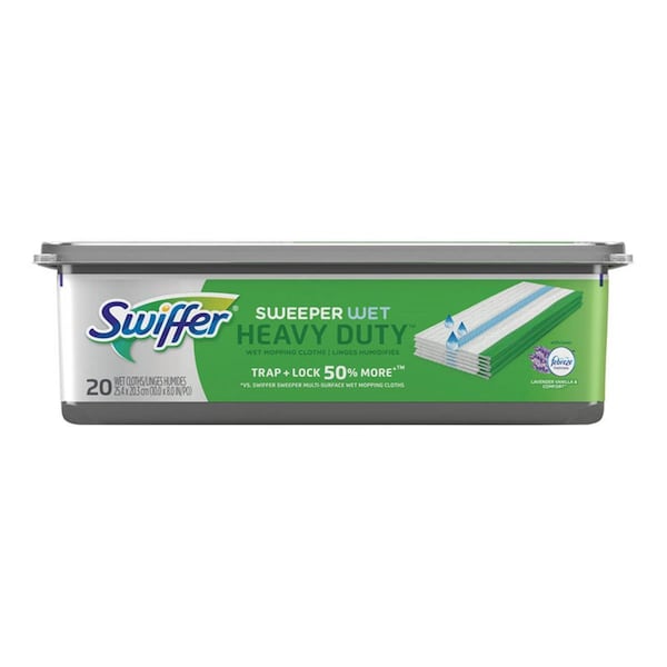 Almohadillas de recambio Swiffer SweeperWet Heavy Duty de 10 x 8 pulgadas, 20 unidades - SW5854