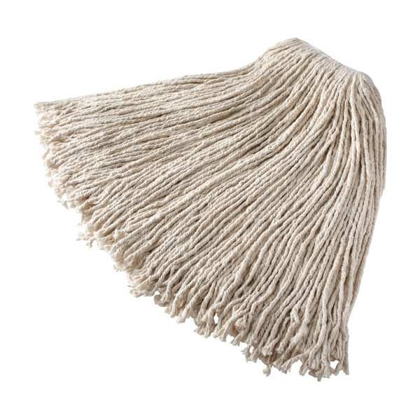 Trapo Húmedo de Algodón Blanco para Trabajo Pesado Rubbermaid Commercial de 1 pulgada, Peso Seco de 20 oz, Conexión Deslizable, Corte en Extremo, Paquete de 12 - FGV11900WH00