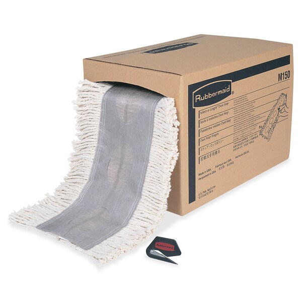 Trapo de Polvo Comercial Rubbermaid, Algodón de 4 Capas, Longitud Continua, 5"x40", Blanco - RCPM15000WH
