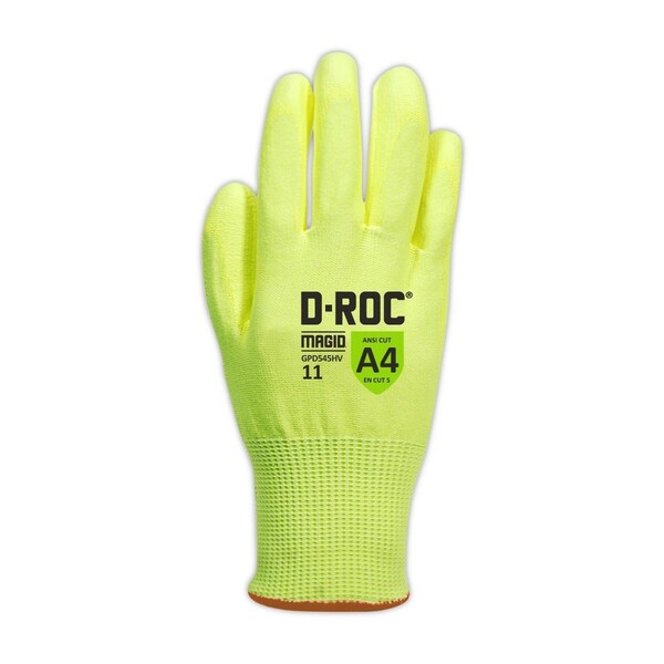 Guantes recubiertos Magid, color amarillo de alta visibilidad - GPD545HV-11