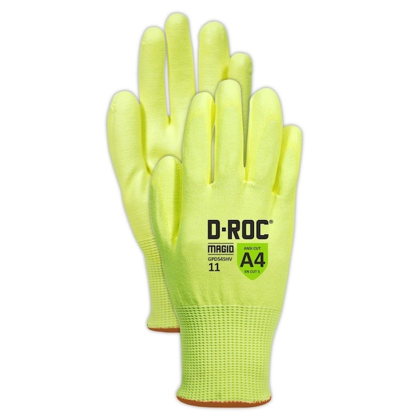 Guantes recubiertos Magid, color amarillo de alta visibilidad - GPD545HV-11