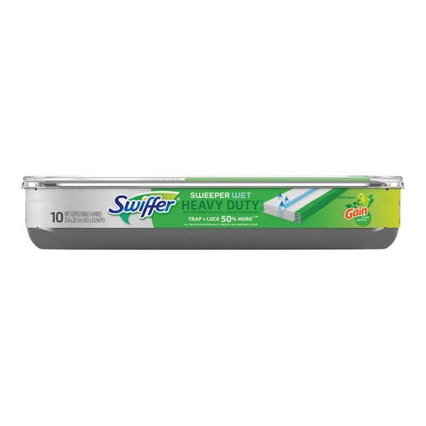 Recambio de paños Swiffer SweeperWet Heavy Duty 10 x 8 in, 10 unidades - SW5853
