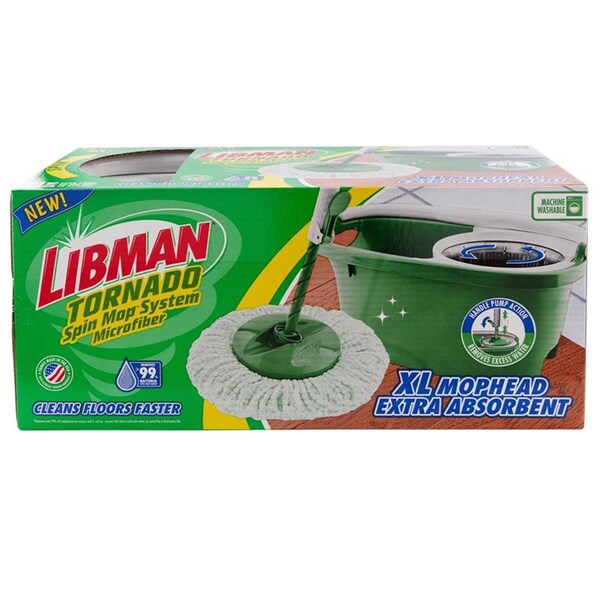 Trapo Giratorio de 14 pulgadas Tornado Spin Mop con Cubeta Verde y Blanca - SW3311875