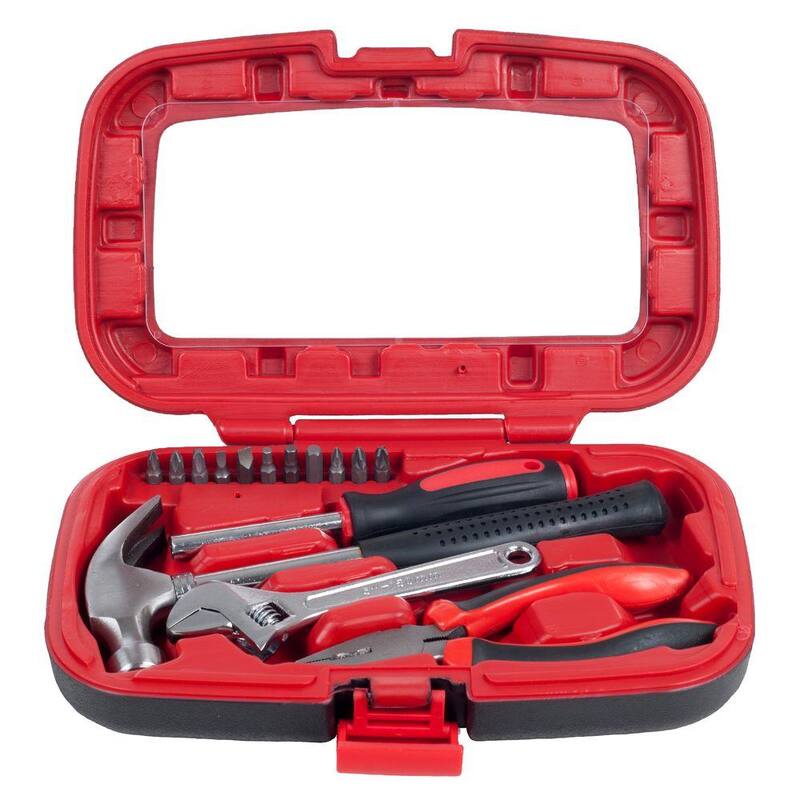 Juego de herramientas negro resistente multipropósito para auto y oficina (15 piezas) - 75-HT015