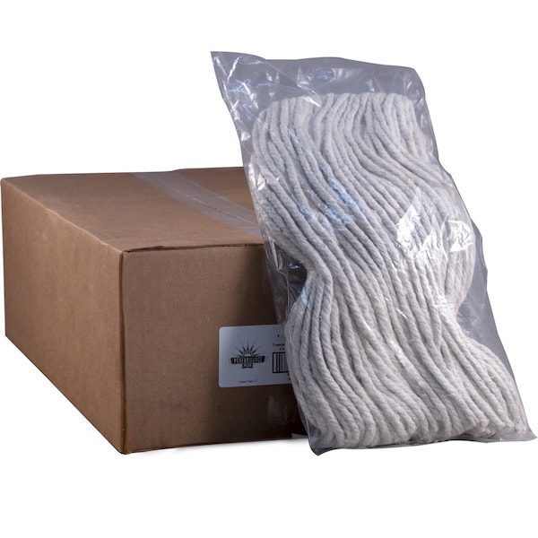 Trapo húmedo de 4 capas Performance Plus, 16 oz de peso en seco, extremo cortado, blanco, algodón, paquete de 12, P09001 - P09001