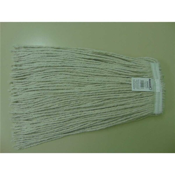 Trapo para trapeador Renown de 20 oz. con banda de algodón natural de 1 pulgada y 4 capas, con extremo cortado, paquete de 6 - CM-20020HP