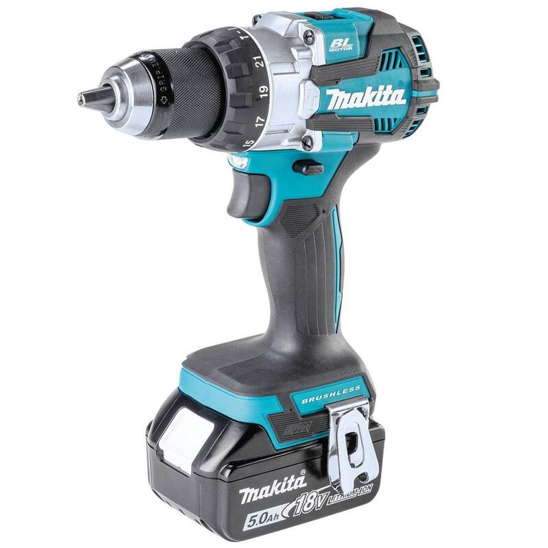 Kit de taladro-destornillador compacto inalámbrico sin escobillas de 1/2 pulgadas Makita 18-Volt LXT con batería de iones de litio de 5.0Ah - XPH16T